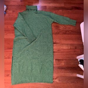 Green Turtleneck Sweater Dress